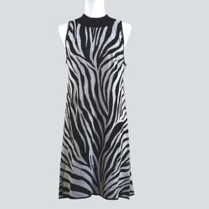 MICHAEL KORS Zebra Print %100 Cotton Dress  Size S/P